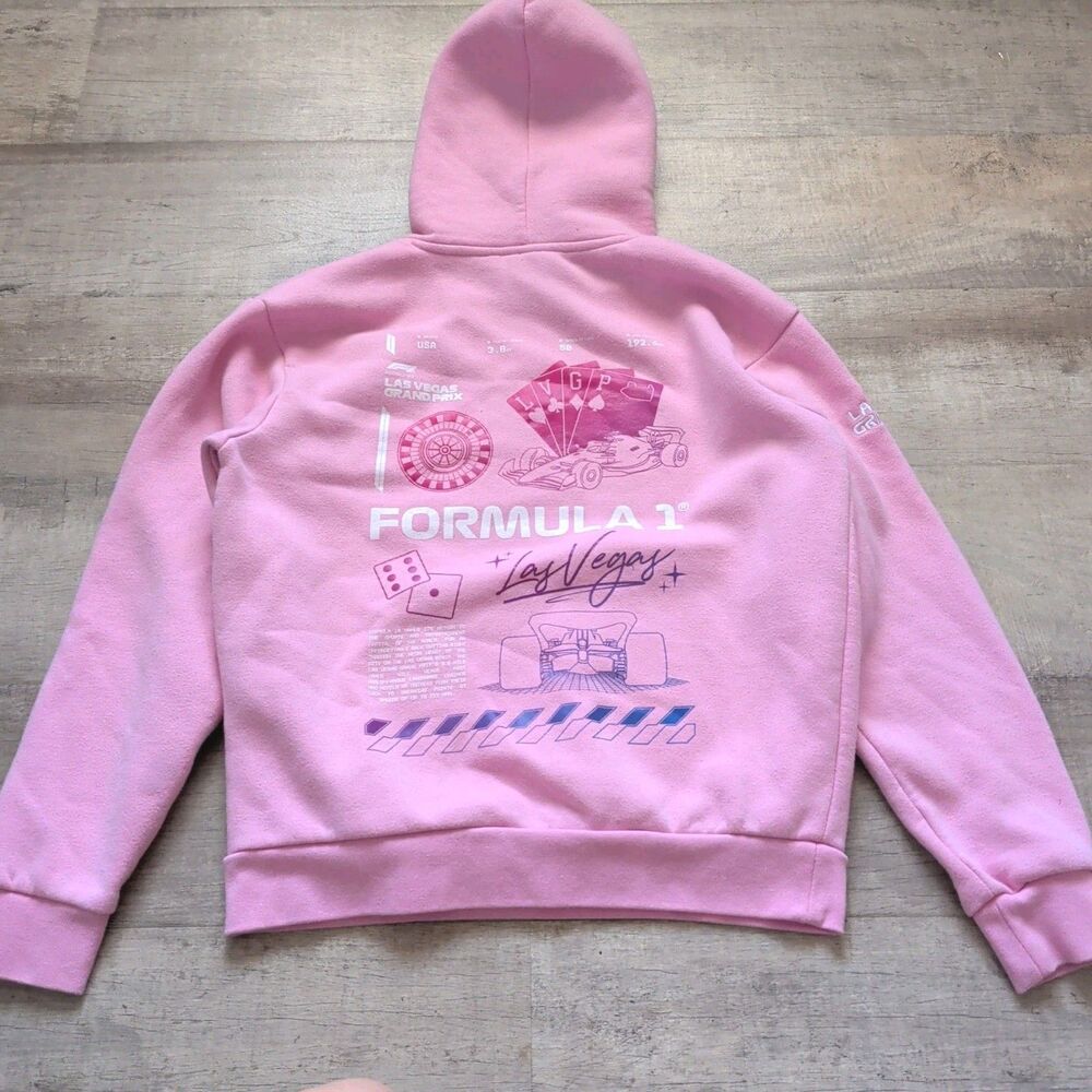 Formula 1 2024 Las Vegas Grand Prix Two-Tone Pink Hoodie Size XS Mens
